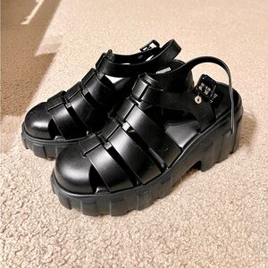 Melissa Megan Black Platform Sandal Heels